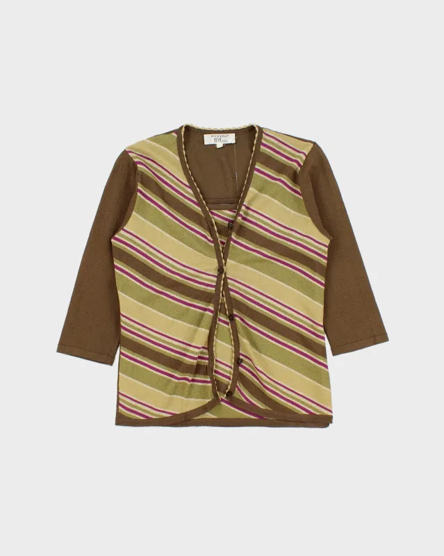 Vintage 1990s My Feno Stripe Sparkly Knit 2-piece Cami & Cardigan - S made by Rokit