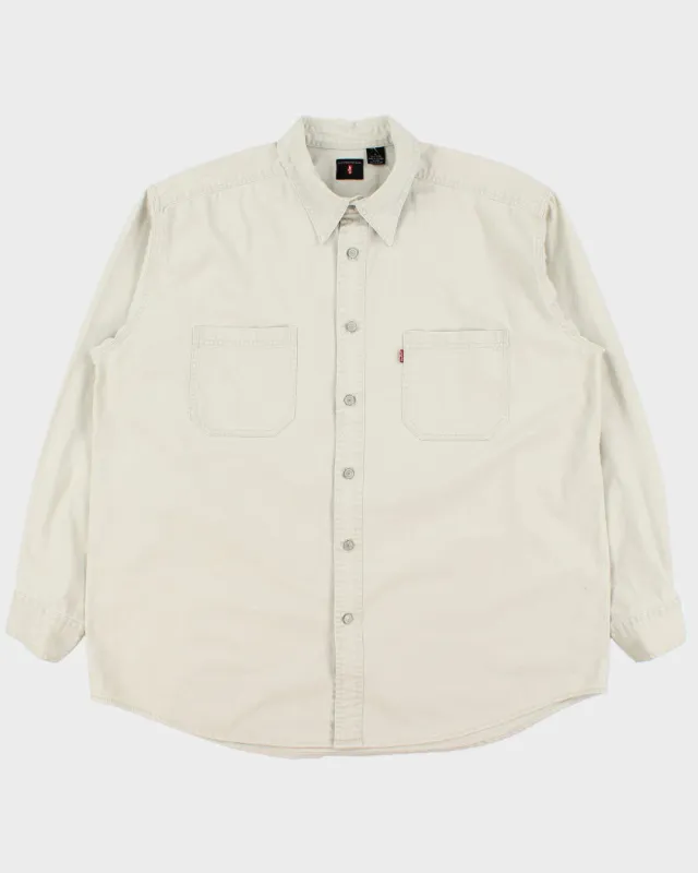 Vintage 1990s Levi's Red Tab Khaki Long Sleeve Denim Pocket Shirt - XL made by Levi's