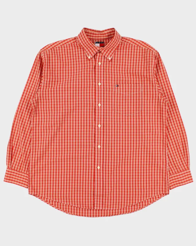 Vintage Y2K 00s Tommy Hilfiger Tartan Plaid Long Sleeve Shirt - L made by Tommy Hilfiger