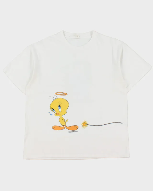 Vintage 1993 Warner Bros. Tweetie Pie Heavyweight Made In USA Crewneck T-Shirt - XL made by Rokit