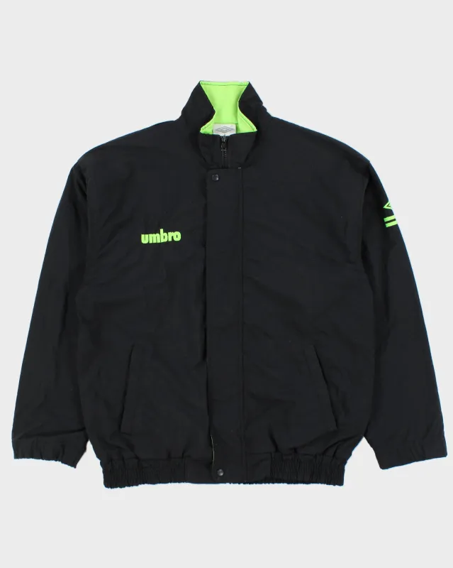 Vintage 1990s Umbro Volt Green Embroidered Shell Bomber Jacket - S made by Umbro