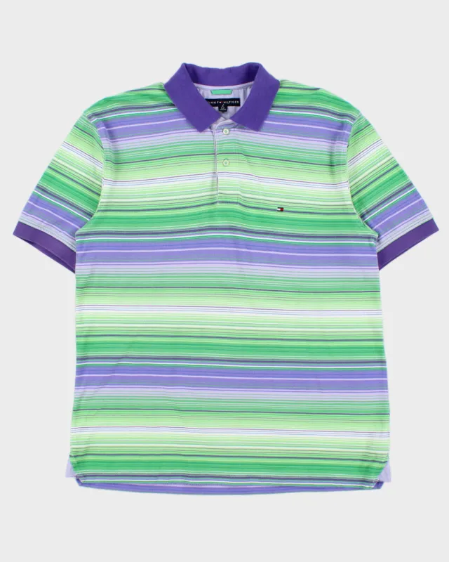 Vintage Y2K 00s Tommy Hilfiger Striped Short Sleeve Polo Shirt - L made by Tommy Hilfiger
