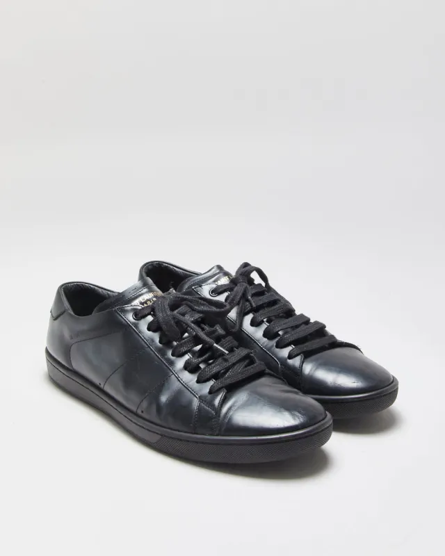 Saint Laurent SL/01 Black Leather Low-Top Trainers - UK9.5 made by Yves Saint Laurent