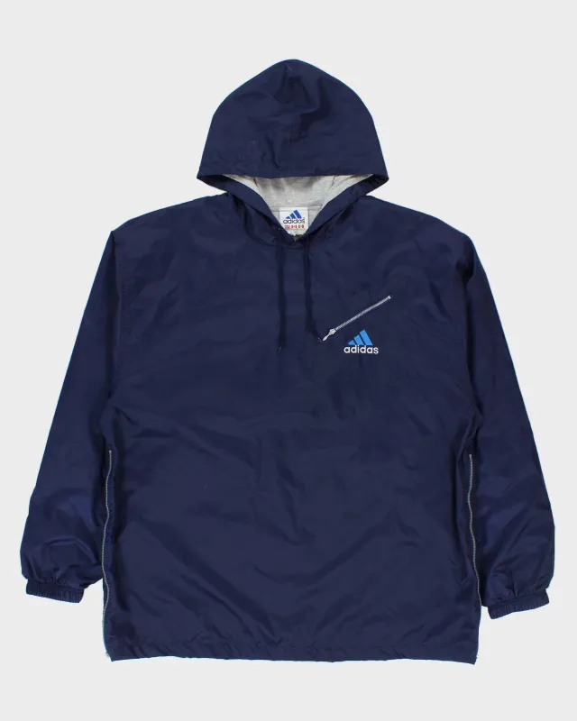 DSWT Vintage 1990s Adidas Navy Wind Trainer Pullover Jacket - XXL made by Adidas