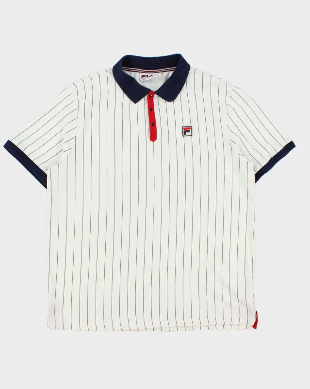 Vintage Fila Classic Striped Short Sleeve Polo Shirt - XL made by Fila