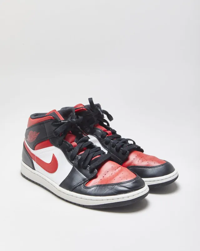 2022 Nike Air Jordan 1 Mid 'Bred Toe' Black/Fire Red/White Trainers - UK10 made by Jordan