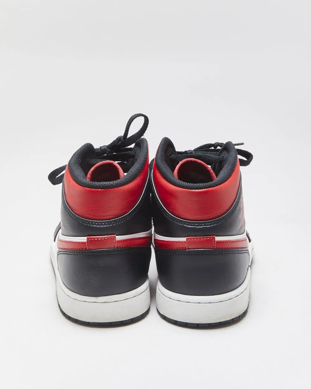 2022 Nike Air Jordan 1 Mid 'Bred Toe' Black/Fire Red/White Trainers - UK10 sold by Rokit product image thumbnail 4