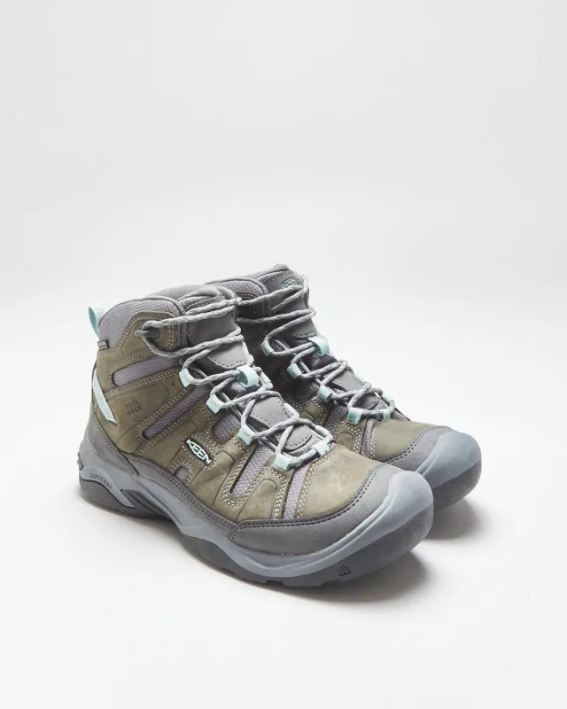 DS KEEN Women's Khaki Suede Circadia KeenDry Waterproof Mid Height Hiking Boots - UK7 made by Rokit