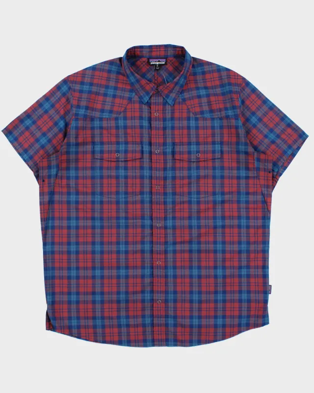 Vintage Patagonia Plaid Snap Button Short Sleeve Hiking Shirt - XL made by Patagonia