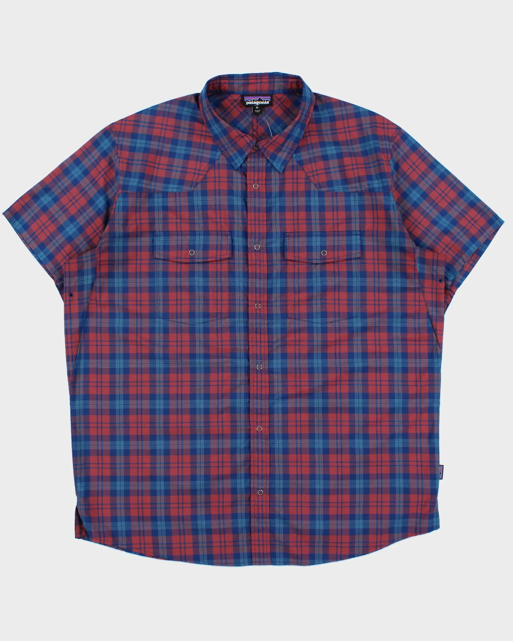 Vintage Patagonia Plaid Snap Button Short Sleeve Hiking Shirt - XL sold by Rokit