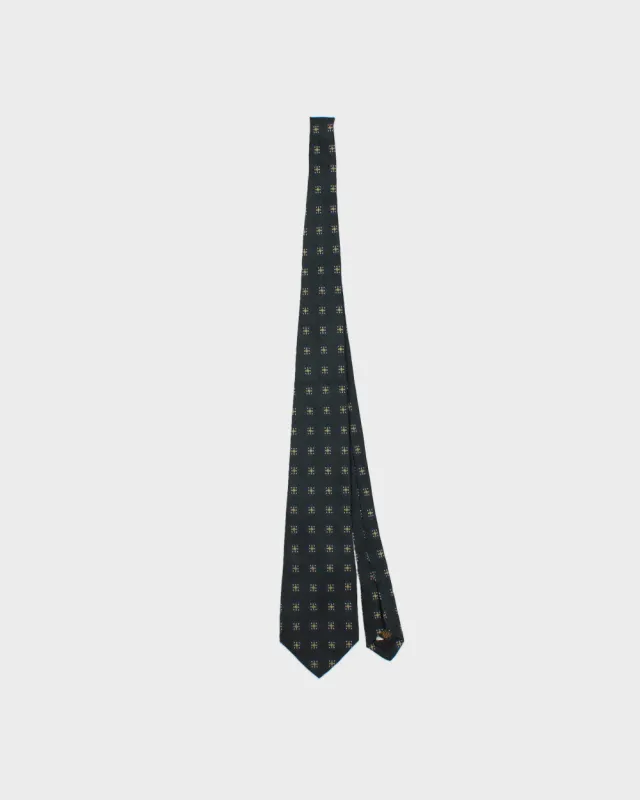 Vintage 1990s Donna Karan Hand Made In USA Silk Patterned Tie made by Rokit