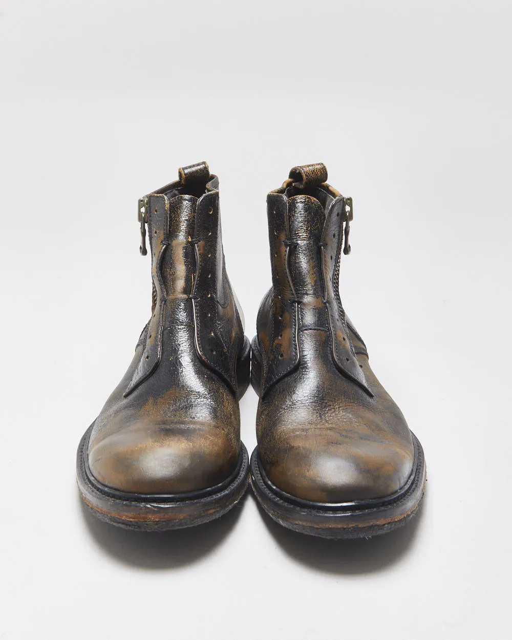 John Varatos U.S.A Laceless Leather Patina Biker Boots - UK7 sold by Rokit product image thumbnail 3