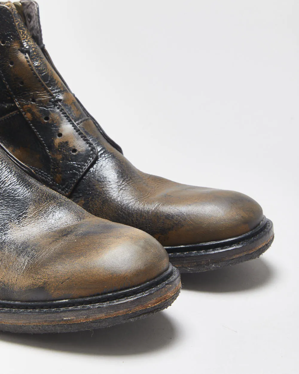 John Varatos U.S.A Laceless Leather Patina Biker Boots - UK7 sold by Rokit product image thumbnail 5