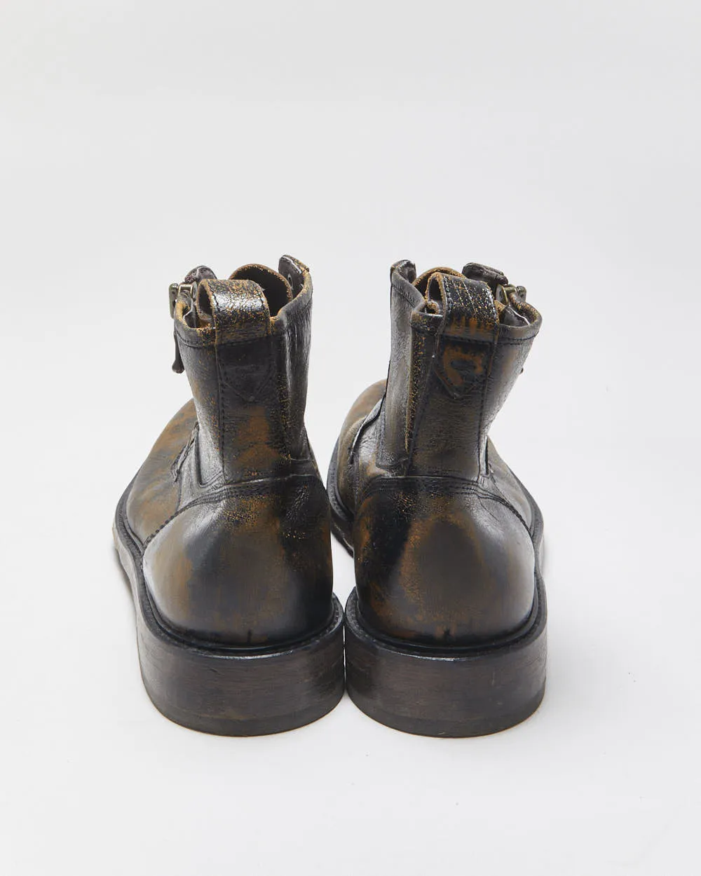 John Varatos U.S.A Laceless Leather Patina Biker Boots - UK7 sold by Rokit product image thumbnail 4