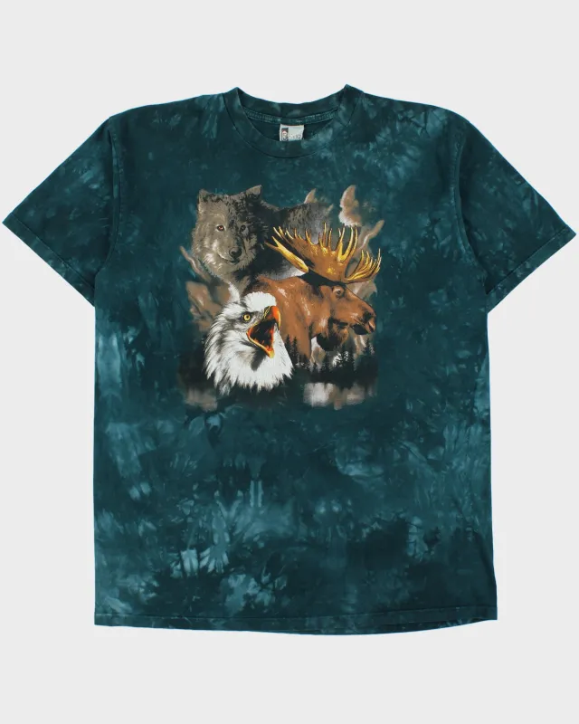 Vintage 1990s Tie-Dye Heavyweight Made In Canada Nature Crewneck T-Shirt - XXL made by Rokit