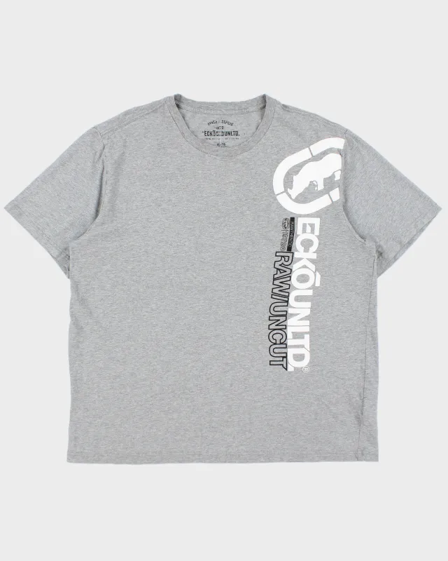 Vintage Y2K 00s Ecko UNLTD Grey Marl Heavyweight Crewneck T-Shirt - XL made by Ecko Unlimited