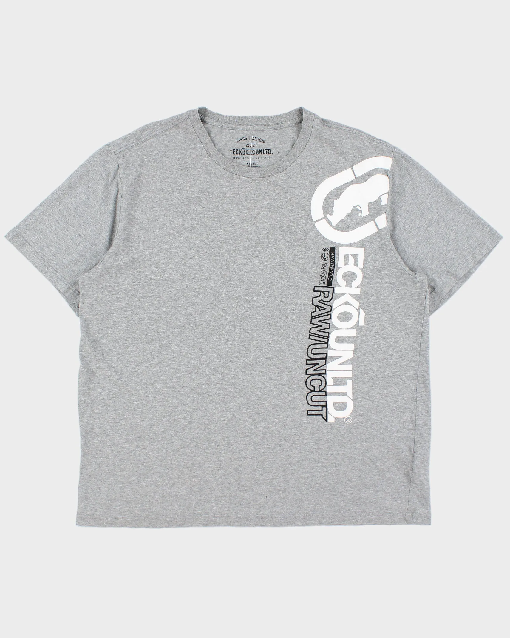 Vintage Y2K 00s Ecko UNLTD Grey Marl Heavyweight Crewneck T-Shirt - XL sold by Rokit