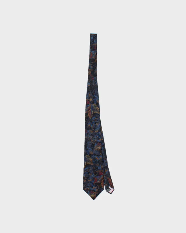 Vintage 1990s Christian Dior Abstract Leaf Pattern Silk Tie made by Dior