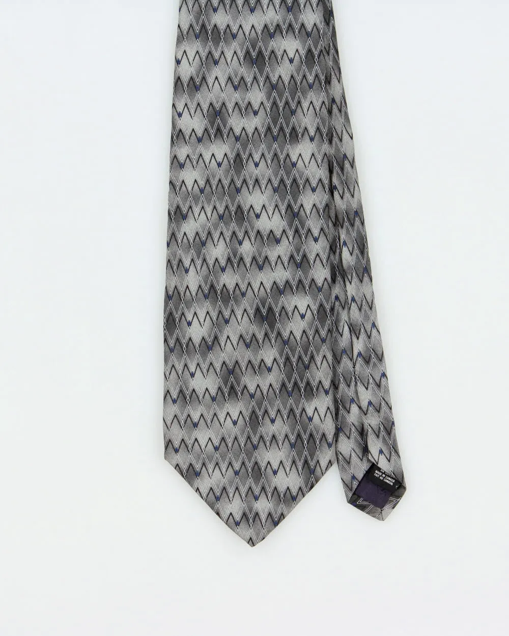 Vintage 1980s Christian Dior Monsieur Zig Zag Patterned Silk Tie sold by Rokit product image thumbnail 2