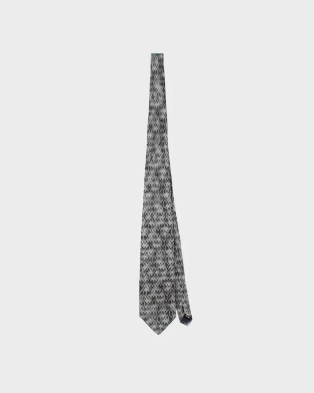 Vintage 1980s Christian Dior Monsieur Zig Zag Patterned Silk Tie made by Dior