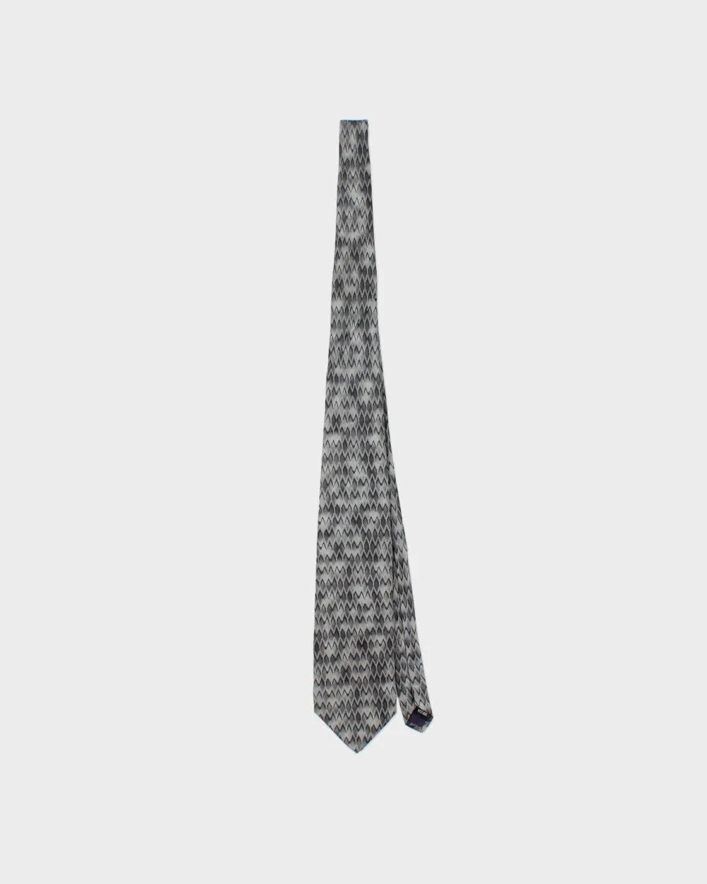 Vintage 1980s Christian Dior Monsieur Zig Zag Patterned Silk Tie sold by Rokit