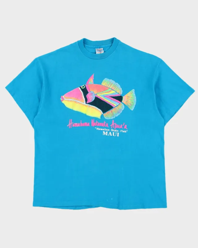 Vintage 1990s Maui Hawaiian State Fish American Heavyweight Single Stitch Made In USA Crewneck T-Shirt - XL made by Rokit