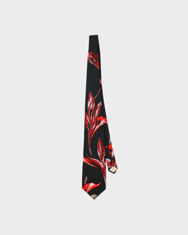 Vintage 1970s Lanvin Abstract Floral Tie made by Lanvin