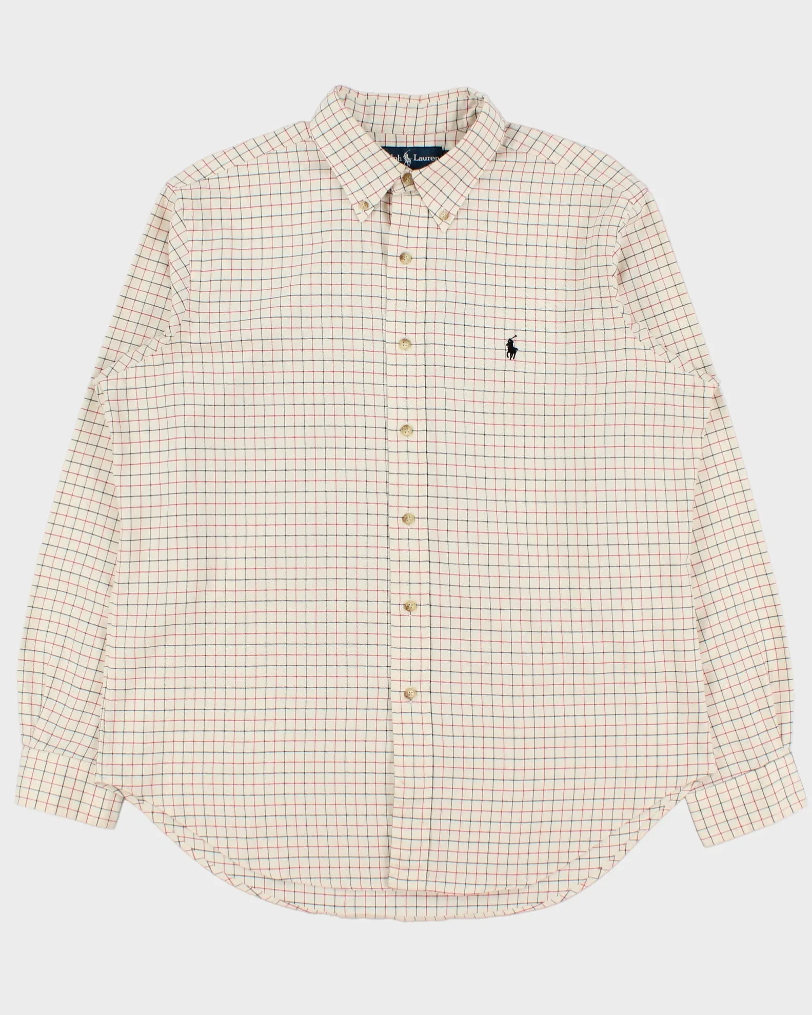 Vintage Y2K 00s Polo Ralph Lauren Windowpane Check Classic Fit Long Sleeve Shirt - L sold by Rokit