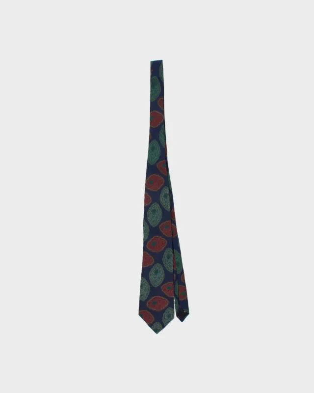 Vintage 1980s Yves Saint Laurent Paisley Badge Silk Tie made by Yves Saint Laurent