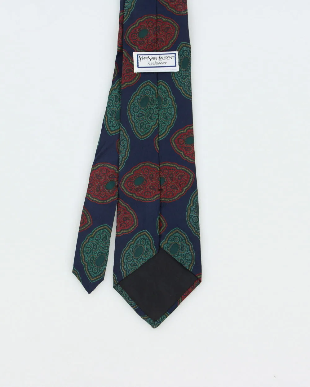 Vintage 1980s Yves Saint Laurent Paisley Badge Silk Tie sold by Rokit product image thumbnail 3