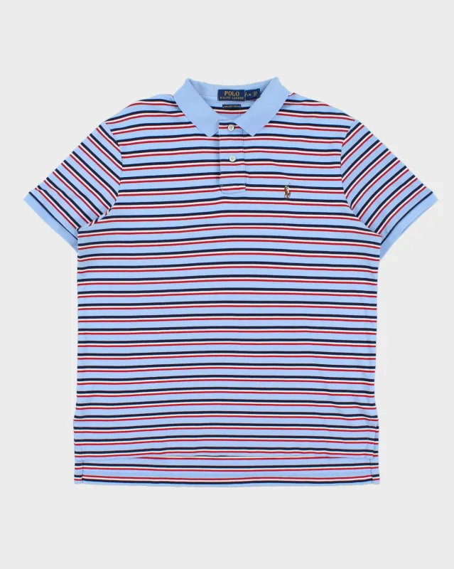Vintage Polo Ralph Lauren Striped Pima Soft Touch Short Sleeve Polo Shirt - L made by Ralph Lauren