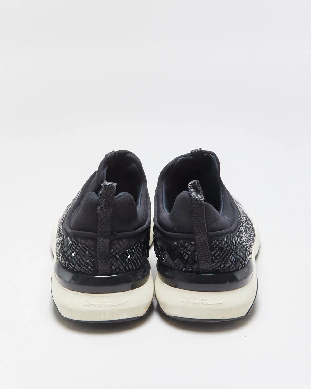 Salvatore Ferragamo Giolly Patent Leather Crystal Neoprene Slip-On Trainers - UK9 sold by Rokit product image thumbnail 4