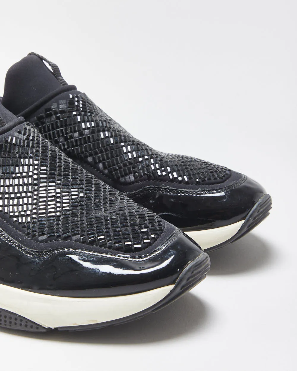 Salvatore Ferragamo Giolly Patent Leather Crystal Neoprene Slip-On Trainers - UK9 sold by Rokit product image thumbnail 5