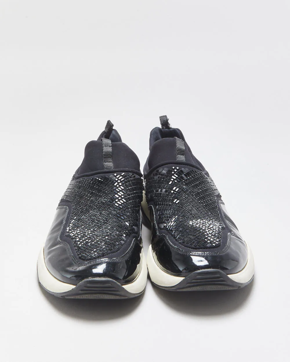 Salvatore Ferragamo Giolly Patent Leather Crystal Neoprene Slip-On Trainers - UK9 sold by Rokit product image thumbnail 3