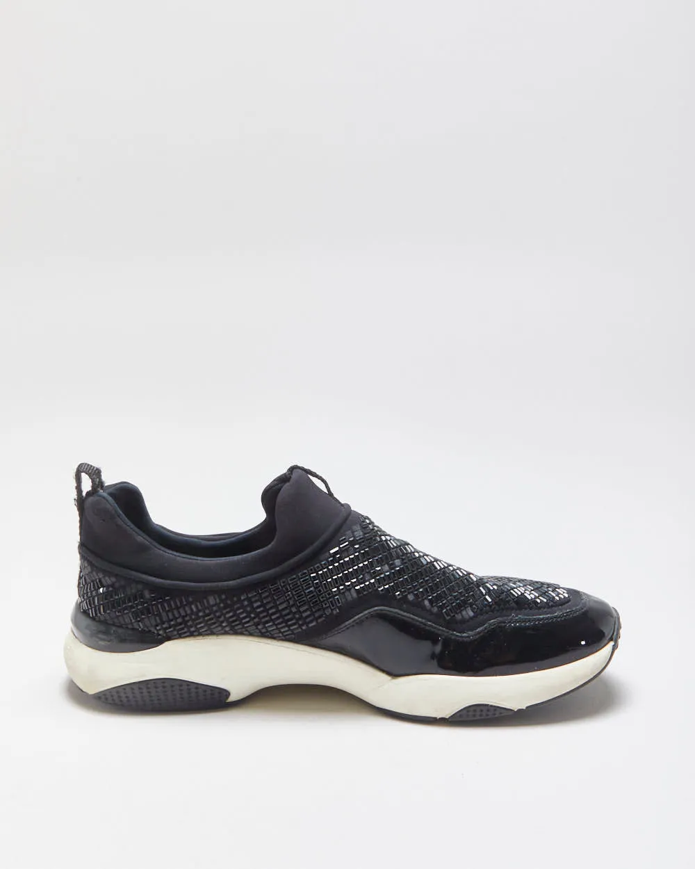 Salvatore Ferragamo Giolly Patent Leather Crystal Neoprene Slip-On Trainers - UK9 sold by Rokit product image thumbnail 2
