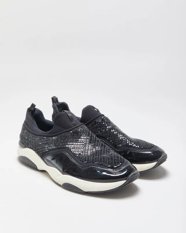 Salvatore Ferragamo Giolly Patent Leather Crystal Neoprene Slip-On Trainers - UK9 made by Salvatore Ferragamo
