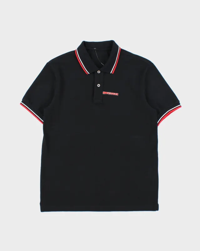 Prada Sport Piquet Ribbed Cuff Short Sleeve Polo Shirt - M made by Prada