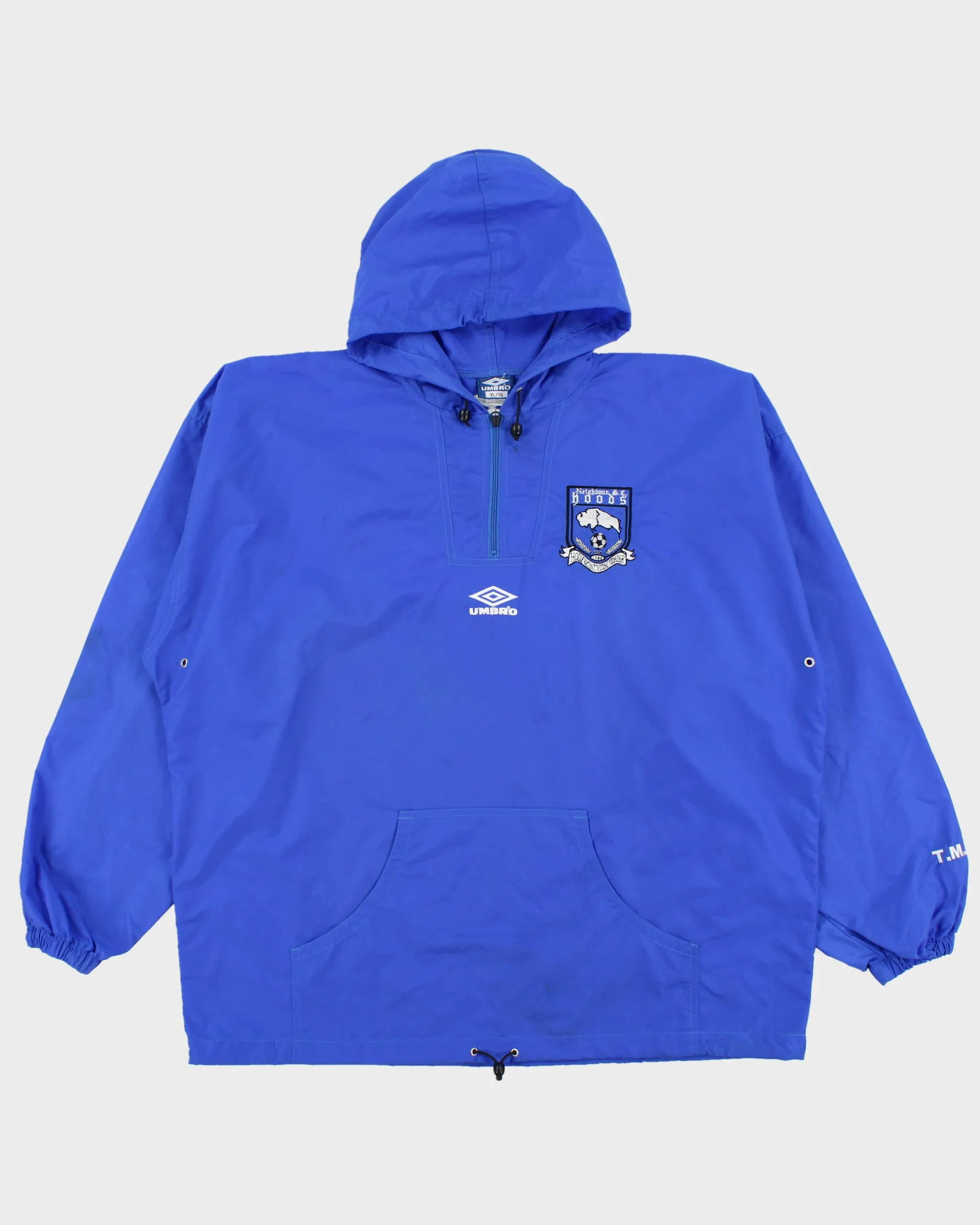 Vintage 1990s Umbro Neighbour Hoods FC Embroidered Shell Quarter-Zip Training Pullover Jacket - XL sold by Rokit