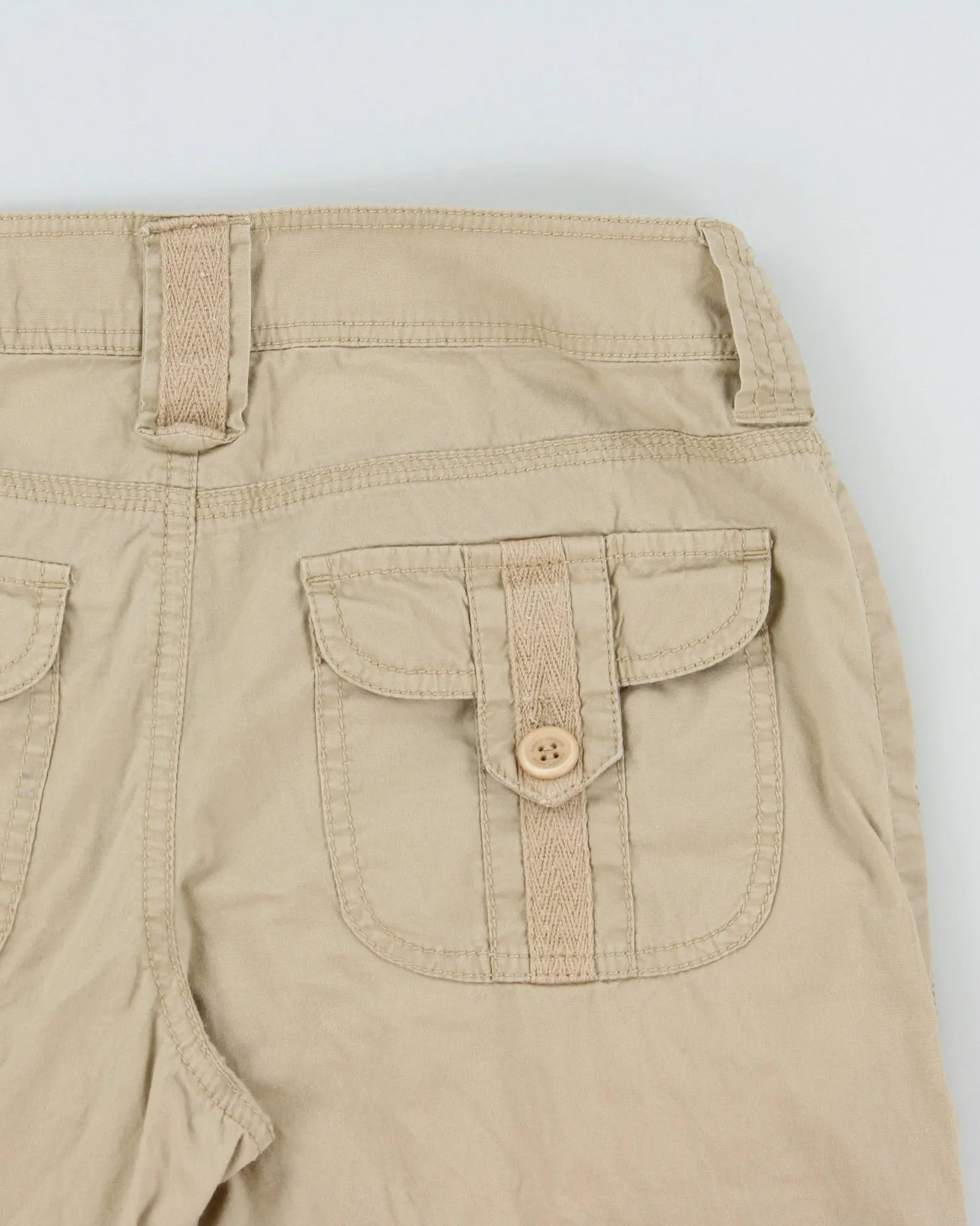 Vintage Y2K 00s DKNY Jeans Women's Desert Khaki Low Rise Adjustable Utility Capri Shorts - W28 sold by Rokit product image thumbnail 4