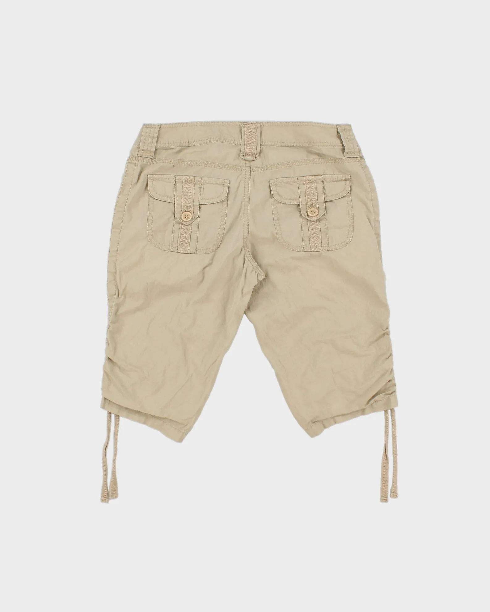 Vintage Y2K 00s DKNY Jeans Women's Desert Khaki Low Rise Adjustable Utility Capri Shorts - W28 sold by Rokit product image thumbnail 2