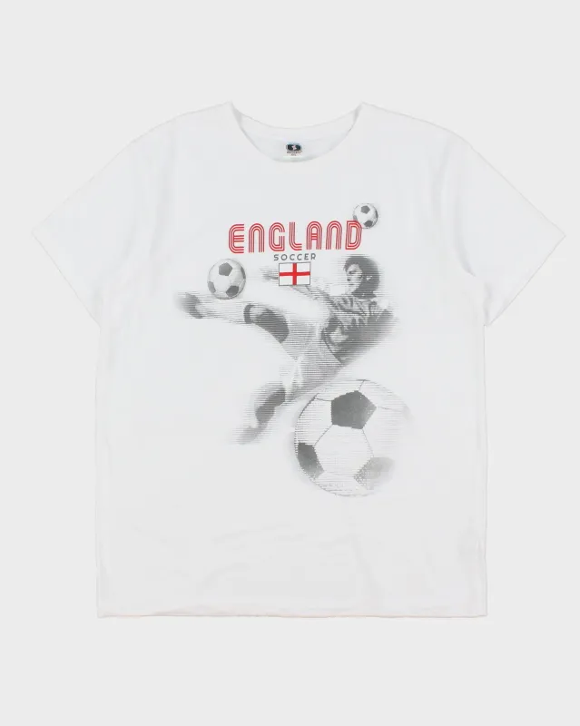 Vintage Y2K 00s England Football Heavyweight Sogo Soccer Crewneck T-Shirt - L made by Rokit