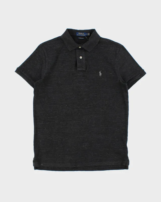 Vintage Polo Ralph Lauren Grey Marl Custom Slim Fit Short Sleeve Polo Shirt - M made by Ralph Lauren