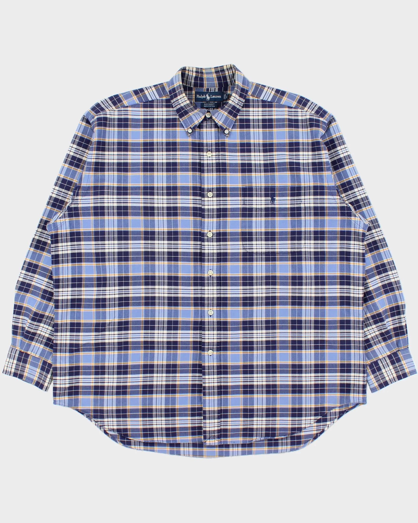 Vintage 1990s Ralph Lauren 'Big Shirt' Long Sleeve Check Shirt - L sold by Rokit