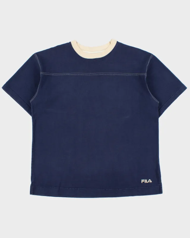 Vintage 1990s Fila Heavyweight Contrast Stitch Made In Canada Crewneck T-Shirt - L made by Fila