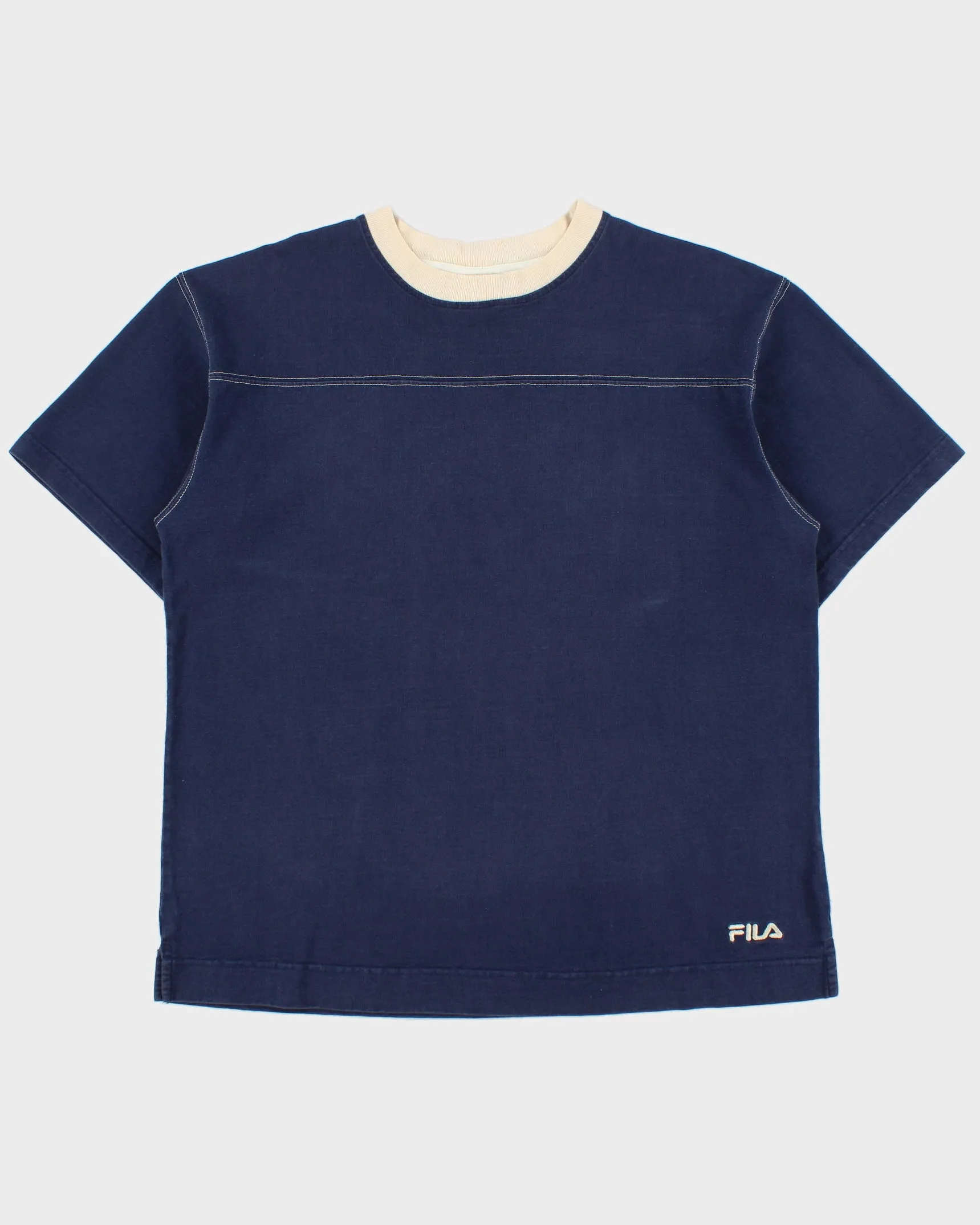 Vintage 1990s Fila Heavyweight Contrast Stitch Made In Canada Crewneck T-Shirt - L sold by Rokit