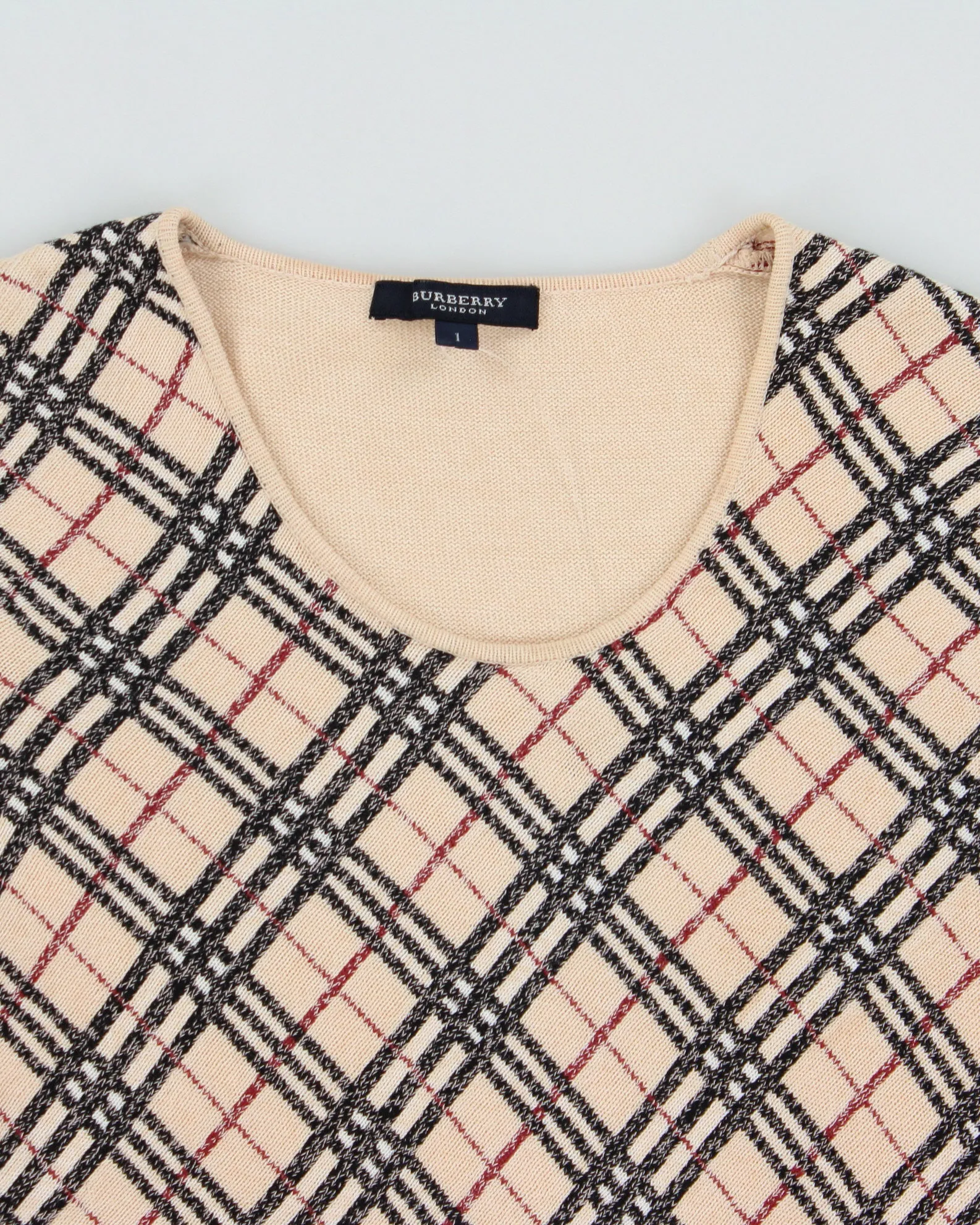 Vintage 2000s Burberry Nova Check Short Sleeve Jumper - S sold by Rokit product image thumbnail 5