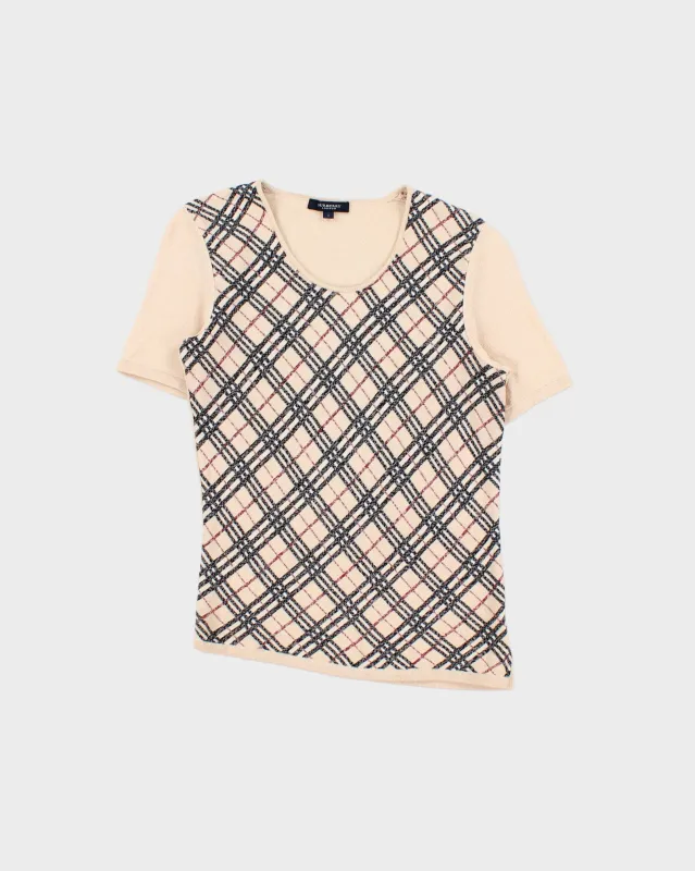 Vintage 2000s Burberry Nova Check Short Sleeve Jumper - S made by Burberry