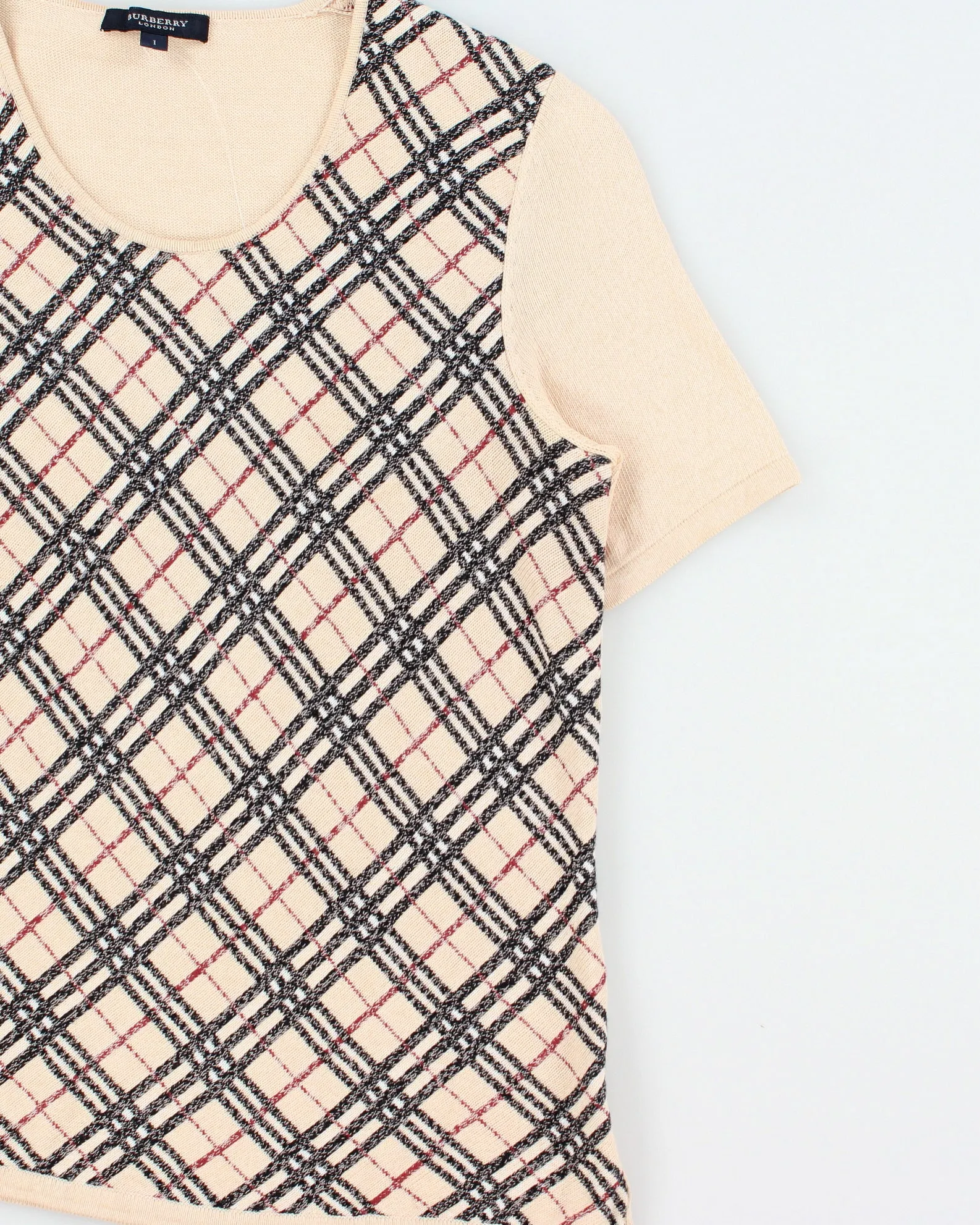 Vintage 2000s Burberry Nova Check Short Sleeve Jumper - S sold by Rokit product image thumbnail 3