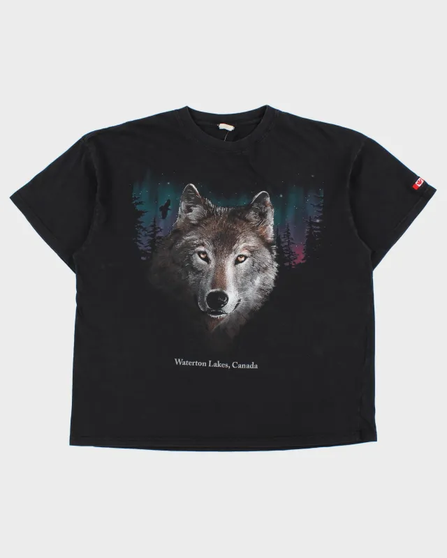 Vintage 1990s Waterton Lakes Canada Heavyweight Wolf Crewneck T-Shirt - XL made by Rokit