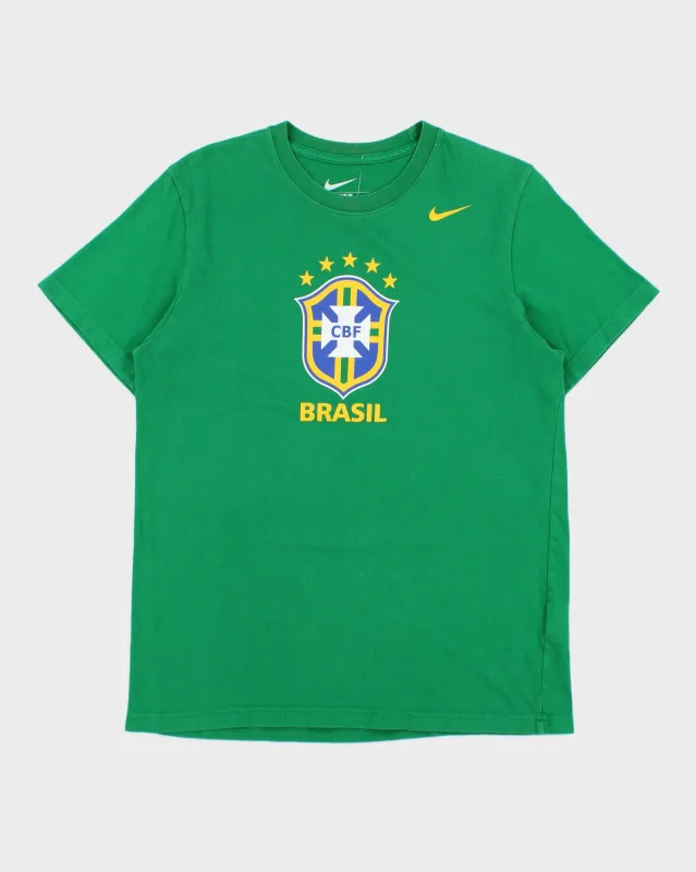 Vintage Nike Brasil 2014 World Cup Slim Fit Crewneck T-Shirt - L made by Nike
